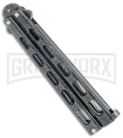 Bear And Son Knives 114GXD Galaxy Balisong Butterfly Knife - Damascus Plain -Best Knifes Shop Bear and Son Large Butterfly Galaxy Damascus BHQ 142578 jr side large