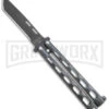 Bear & Son 115 Galaxy Butterfly Knife - Black Tanto Plain 1 Bear & Son 115 Galaxy Butterfly Knife - Black Tanto Plain -Best Knifes Shop Bear and Son Large Butterfly Tanto Galaxy Black BHQ 141492 jr large