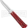 Benchmark BM009 Red Balisong Butterfly Knife - Satin Plain -Best Knifes Shop Benchmark Red Buttefly Knife Satin BM009 BHQ 74287 jr large