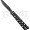 Black Balisong Butterfly Knife - (9.60" Black) -Best Knifes Shop Black Balisong Butterfly Black GX 37517 jr large