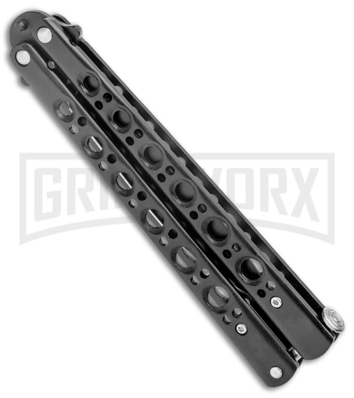 Black Balisong Butterfly Knife - (9.60" Black) 5 Black Balisong Butterfly Knife - (9.60" Black) - Image 3