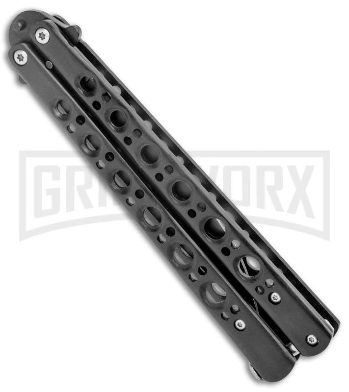 Black Balisong Butterfly Knife - (9.60" Black) 4 Black Balisong Butterfly Knife - (9.60" Black) - Image 2