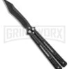 Chalkhill Balisong Butterfly Knife - Black Tanto Skeletonized 1 Chalkhill Balisong Butterfly Knife - Black Tanto Skeletonized -Best Knifes Shop Black Balisong Clip Point Butterfly Knife Black Finish GX 37653 td large