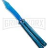 Chalkhill Balisong Black Butterfly Knife - Blue Tanto