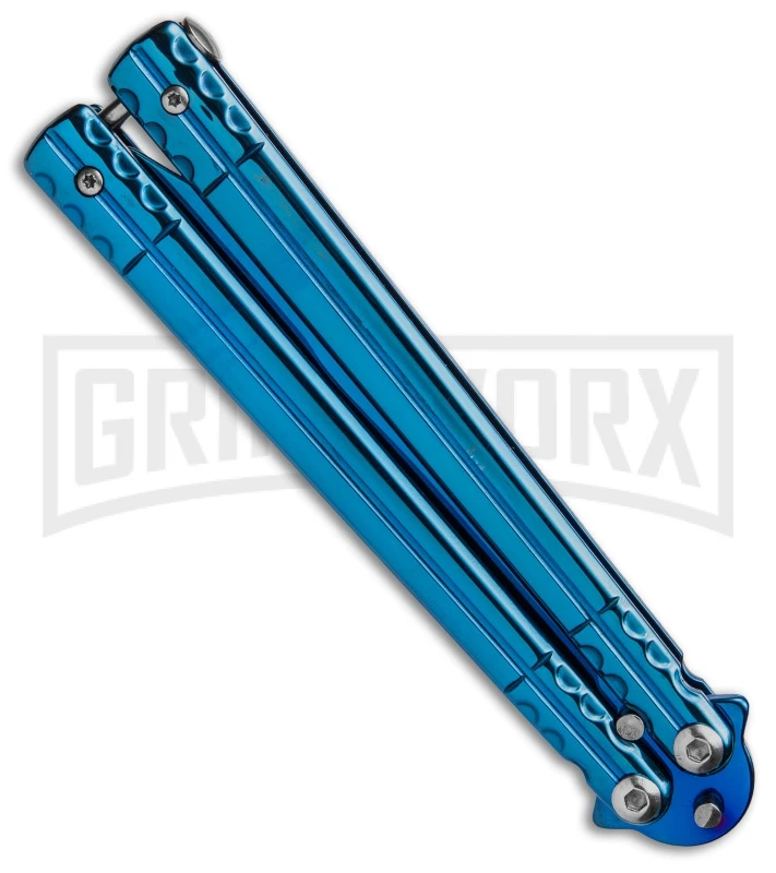 Chalkhill Balisong Black Butterfly Knife - Blue Tanto 4 Chalkhill Balisong Black Butterfly Knife - Blue Tanto - Image 2