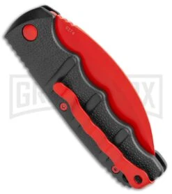 Boker Kalashnikov Black Widow Automatic Knife - Hawkbill Red Plain -Best Knifes Shop Boker Black Widow Hawkbill Kalashnikov Auto Black Red 01KALS70NSOI BHQ 103274 jr side large