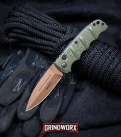 Boker Kalashnikov Desert Warrior Dagger Automatic Knife - Copper Plain -Best Knifes Shop Boker Desert Warrior Kalashnikov Dagger Automatic Knife OD Green Copper BHQ30436 kp rope web large