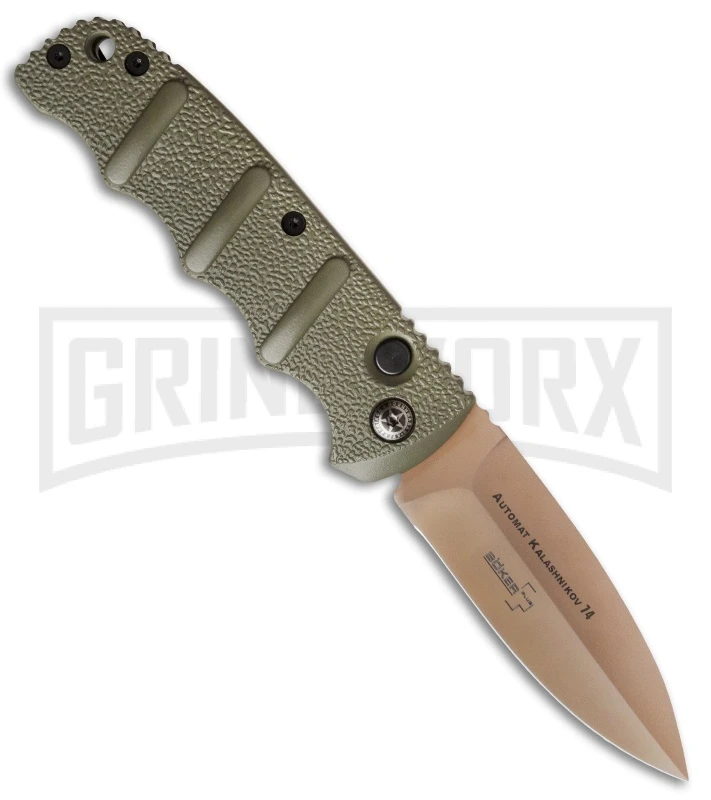 Boker Kalashnikov Desert Warrior Left-Hand Dagger Automatic Knife - Copper 3 Boker Kalashnikov Desert Warrior Left-Hand Dagger Automatic Knife - Copper
