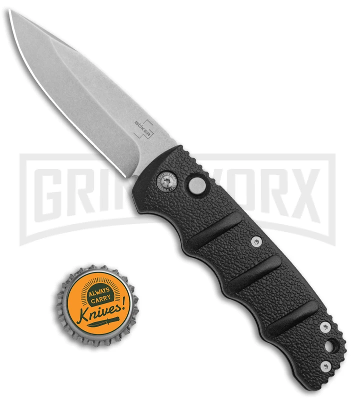 Boker Kalashnikov Black Automatic Knife - Drop Point Bead Blast Plain 6 Boker Kalashnikov Black Automatic Knife - Drop Point Bead Blast Plain - Image 4