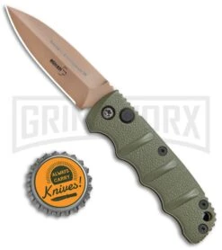 Boker Desert Warrior Mini Kalashnikov OD Green Automatic Knife - Copper Plain -Best Knifes Shop Boker Kalashnikov Automat 74 AUSB OD Green jr bottlecap 1 large
