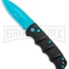 Boker Kalashnikov Automatic Knife - D2 Dagger Electric Blue Plain -Best Knifes Shop Boker Kalashnikov Black Widow Blue jr large