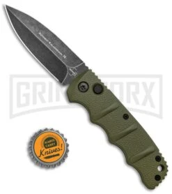 Boker Kalashnikov OD Green Automatic Knife - Dagger Smokewash Plain -Best Knifes Shop Boker Kalashnikov Dagger Auto OD Green Smokewash BHQ 117068 jr bottlecap large