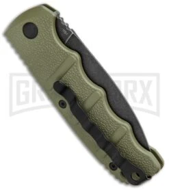 Boker Kalashnikov OD Green Automatic Knife - Dagger Smokewash Plain -Best Knifes Shop Boker Kalashnikov Dagger Auto OD Green Smokewash BHQ 117068 jr side large