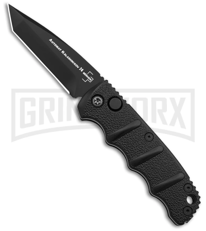 Boker Mini Kalashnikov Black Automatic Knife - Tanto Black Plain 3 Boker Mini Kalashnikov Black Automatic Knife - Tanto Black Plain