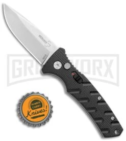 Boker Mini Strike Automatic Knife Black - Drop Point Stonewash Plain -Best Knifes Shop Boker Mini Strike Auto Black SW 01BO435NSOI BHQ 99628 jr bottlecap large