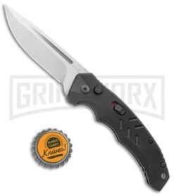 Boker Plus Intention II Automatic Folding Knife Black - Stonewash Drop Point -Best Knifes Shop Boker Plus Intention Black Auto SW 01B0482 BHQ 115756 jr bottlecap large
