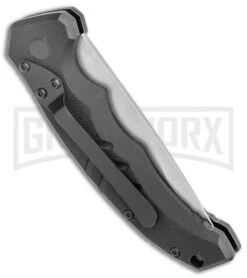 Boker Plus Intention II Automatic Folding Knife Black - Stonewash Drop Point -Best Knifes Shop Boker Plus Intention Black Auto SW 01B0482 BHQ 115756 jr side large