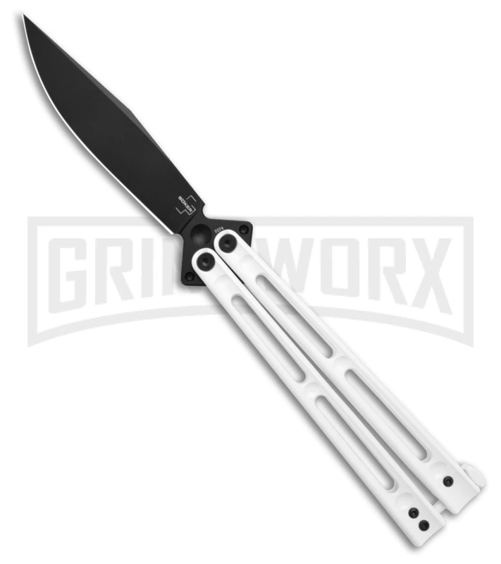 Boker Plus Papillon Butterfly Knife White - Black Plain 3 Boker Plus Papillon Butterfly Knife White - Black Plain