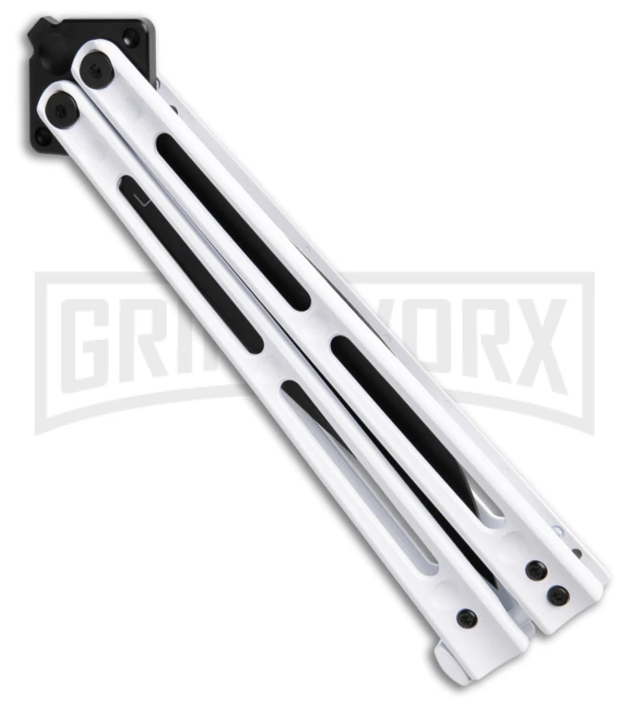 Boker Plus Papillon Butterfly Knife White - Black Plain 5 Boker Plus Papillon Butterfly Knife White - Black Plain - Image 3