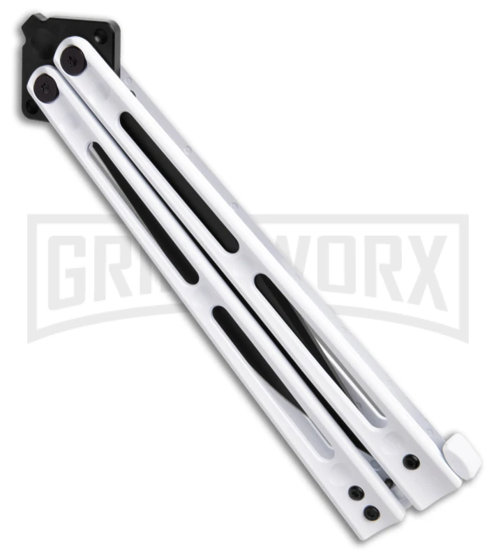 Boker Plus Papillon Butterfly Knife White - Black Plain 4 Boker Plus Papillon Butterfly Knife White - Black Plain - Image 2