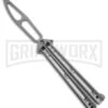 Boker Plus Paillion Stainless Steel Trainer Butterfly Knife - Stonewash Dull 1 Boker Plus Paillion Stainless Steel Trainer Butterfly Knife - Stonewash Dull -Best Knifes Shop Boker Plus Papillon Trainer Butterfly Knife Stainless Steel 4in SW BHQ 139168 td large