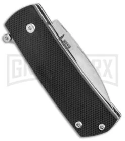 Boker Plus Shamsher Black Automatic Liner Lock Knife - Satin Plain -Best Knifes Shop Boker Plus Shamsher Auto LL Black G 10 Satin BHQ 139170 jr side 2 large