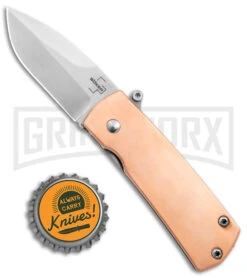 Boker Plus Shamsher Copper Automatic Liner Lock Knife - Satin Plain -Best Knifes Shop Boker Plus Shamsher Auto LL Copper Satin BHQ 139171 jr bottlecap large
