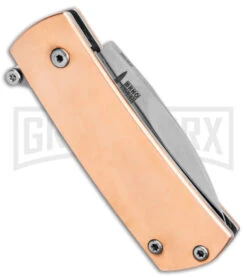 Boker Plus Shamsher Copper Automatic Liner Lock Knife - Satin Plain -Best Knifes Shop Boker Plus Shamsher Auto LL Copper Satin BHQ 139171 jr side 2 large