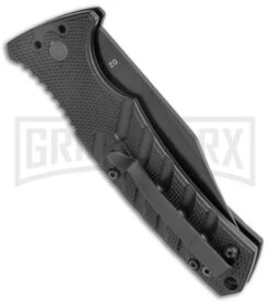 Boker Plus Strike Black Automatic Knife - Black Plain -Best Knifes Shop Boker Plus Strike Bowie Auto Black Black BHQ 125300 jr side large