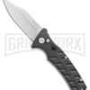 Boker Plus Strike Automatic Knife - Bowie Stonewash Plain -Best Knifes Shop Boker Plus Strike Bowie Auto Black SW 01BO429NSOI BHQ 97034 jr large