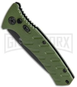 Boker Plus Strike OD Green Automatic Knife - Drop Point Black Plain 7 Boker Plus Strike OD Green Automatic Knife - Drop Point Black Plain -Best Knifes Shop Boker Plus Strike DP Auto OD Green Black BHQ 97033 jr spine large