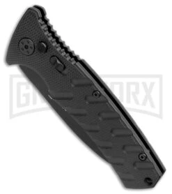 Boker Plus Strike Automatic Knife - Dagger Black Plain -Best Knifes Shop Boker Plus Strike Dagger Auto Black Black 01BO428NSOI BHQ 97035 jr spine large 1