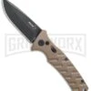 Boker Plus Strike Coyote Brown Automatic Knife - D2 Drop Point Black SW -Best Knifes Shop Boker Plus Strike drop point coyote brown black sw BHQ 67882 er jr large