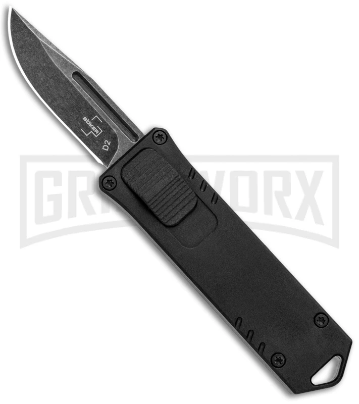 Boker Plus USB OTF Black Automatic Knife Aluminum - Black SW Plain 3 Boker Plus USB OTF Black Automatic Knife Aluminum - Black SW Plain