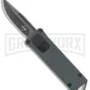 Boker Plus USB OTF Black Automatic Knife Aluminum - Gray SW Plain -Best Knifes Shop Boker Plus USB OTF Auto Gray Aluminum Black SW BHQ 125998 jr large