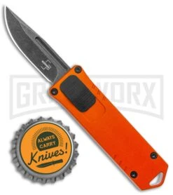 Boker Plus USB OTF Black Automatic Knife Aluminum - Orange SW Plain -Best Knifes Shop Boker Plus USB OTF Auto Orange Aluminum Black SW BHQ 125997 jr bottlecap large
