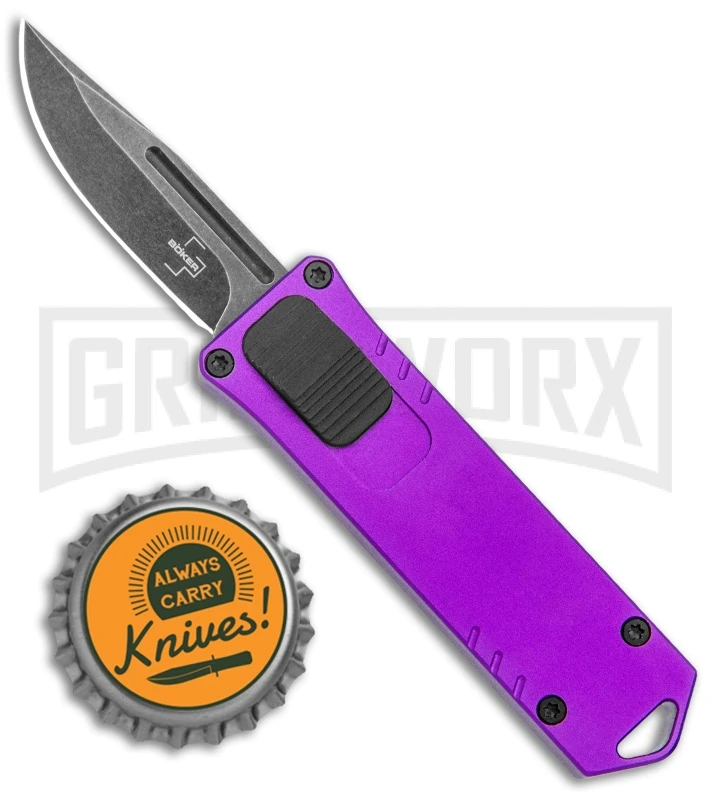 Boker Plus USB OTF Black Automatic Knife Aluminum - Purple SW Plain 6 Boker Plus USB OTF Black Automatic Knife Aluminum - Purple SW Plain - Image 4
