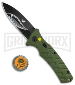 Boker Warhawk Strike Automatic Knife - Dagger -Best Knifes Shop Boker Plus Warhawk Strike Dagger Auto Green Black BHQ 113922 jr bottlecap large