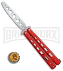 Boker Plus 01BO712 Red G-10 Balisong Trainer Butterfly Trainer - Satin 9 Boker Plus 01BO712 Red G-10 Balisong Trainer Butterfly Trainer - Satin -Best Knifes Shop Boker Plus balisong trainer red G10 satin BHQ 76461 er bottlecap large