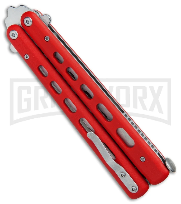 Boker Plus 01BO712 Red G-10 Balisong Trainer Butterfly Trainer - Satin 4 Boker Plus 01BO712 Red G-10 Balisong Trainer Butterfly Trainer - Satin - Image 2
