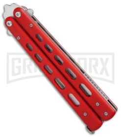 Boker Plus 01BO712 Red G-10 Balisong Trainer Butterfly Trainer - Satin 8 Boker Plus 01BO712 Red G-10 Balisong Trainer Butterfly Trainer - Satin -Best Knifes Shop Boker Plus balisong trainer red G10 satin BHQ 76461 er spine large