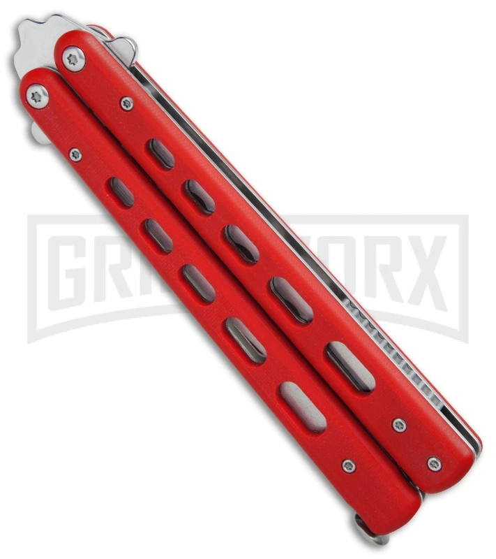 Boker Plus 01BO712 Red G-10 Balisong Trainer Butterfly Trainer - Satin 5 Boker Plus 01BO712 Red G-10 Balisong Trainer Butterfly Trainer - Satin - Image 3