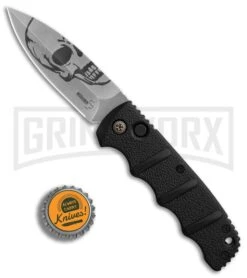 Boker Kalashnikov Skull Black Automatic Knife - D2 Dagger Stonewash Plain -Best Knifes Shop Boker Skull Kalashnikov Dagger SW BHQ 75532 er bottlecap large