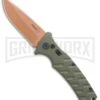 Boker Plus Strike Desert Warrior OD Green Automatic Knife - D2 Drop Point Copper -Best Knifes Shop Boker Strike drop point Desert Warrior OD Green copper BHQ 70998 er large