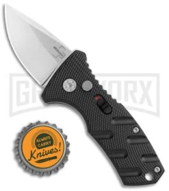 Boker Stubby Strike Black Automatic Knife - Stonewash -Best Knifes Shop Boker Stubby Strike CA Legal Auto SW 01BO440NSOI BHQ 99646 jr bottlecap large