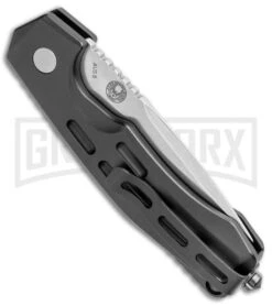 Boker Thunder Storm Automatic Knife Black - Satin Plain -Best Knifes Shop Boker Thunder Storm Auto Black Satin BHQ 110585 jr side large