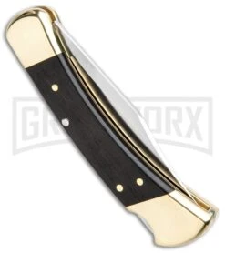 Buck Knives Buck 110 Automatic Ebony Lockback Knife - Satin Plain -Best Knifes Shop Buck 110 Auto LB Ebony Dymondwood Satin 0110BRSA BHQ 51274 jr side large