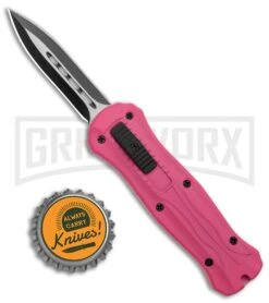 Coffin Blaster 2.0 Textured Pink/Black DA/OTF Automatic Knife - Black Plain -Best Knifes Shop Coffin Blaster 2.0 Textured Pink Black DA OTF Auto TT Dagger GX 37852 jr bottlecap large