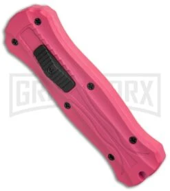 Coffin Blaster 2.0 Textured Pink/Black DA/OTF Automatic Knife - Black Plain -Best Knifes Shop Coffin Blaster 2.0 Textured Pink Black DA OTF Auto TT Dagger GX 37852 jr spine large
