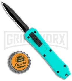Coffin Blaster Aqua Blue DA/OTF Automatic Knife - Black Plain -Best Knifes Shop Coffin Blaster Aqua Blue DA OTF Auto Black Plain GX 35363 jr bottlecap large